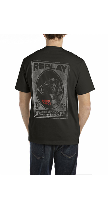 リラックスフィット ヘビーコットンジャージー VINTAGEグラフィックTシャツ 詳細画像 ブラック 2